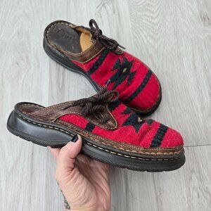 Born | boho red south west brown leather clogs mules shoes | WMS 7